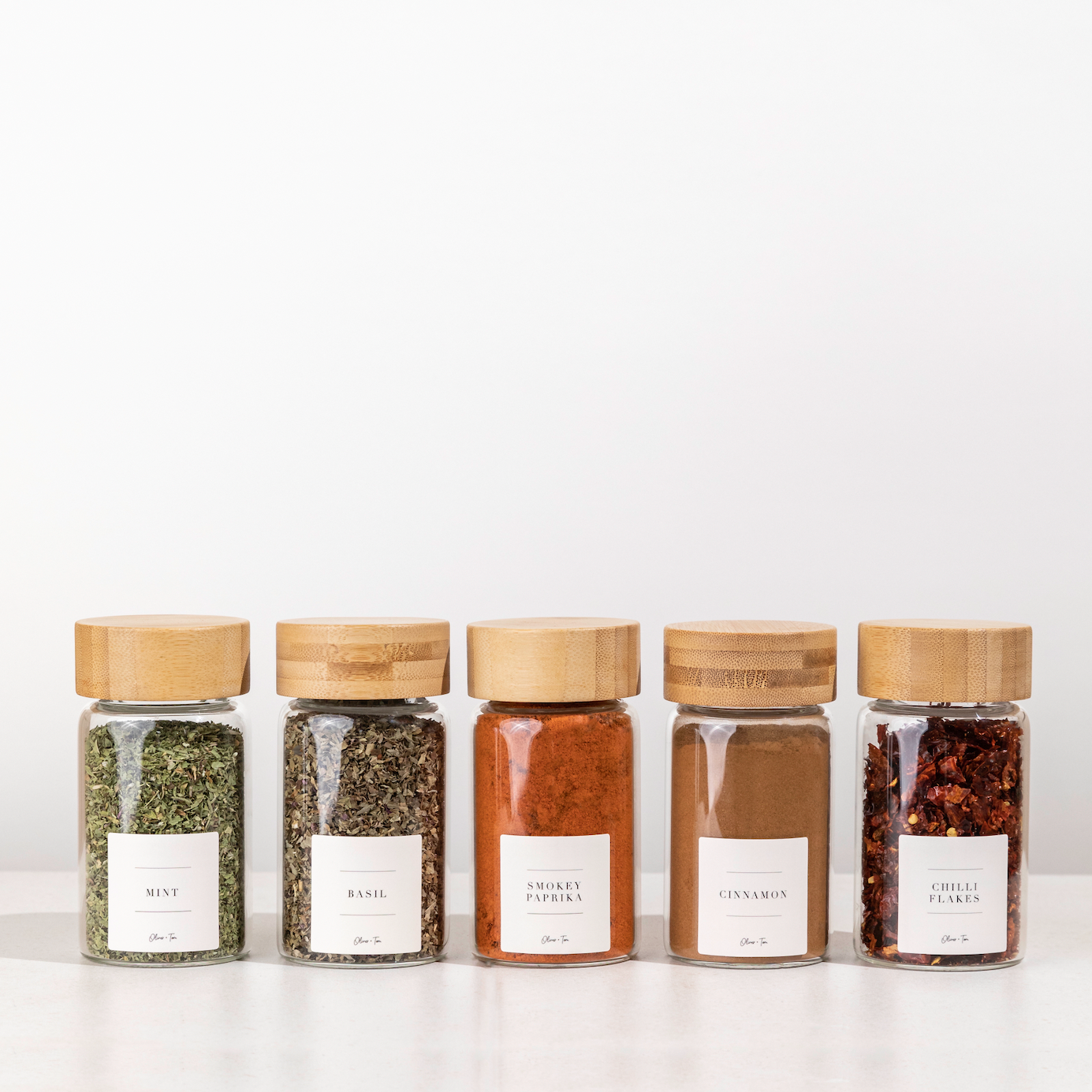 Large Spice Jars 5pc Set, Modern, Luxe